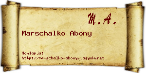 Marschalko Abony névjegykártya